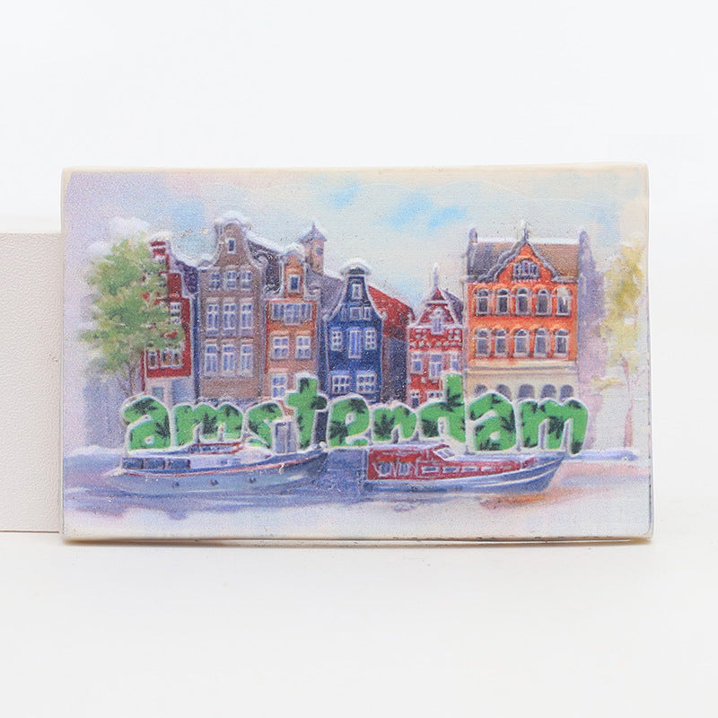 Dutch tourist attractions refrigerator sticker creative foreign scenic spots magnetic souvenir resin crafts customization