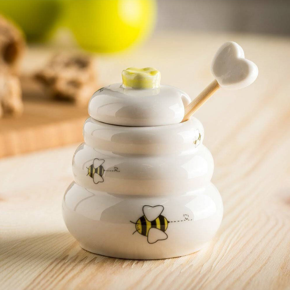 ceramic Honey jar bee style ceramic jar Seasoning jar