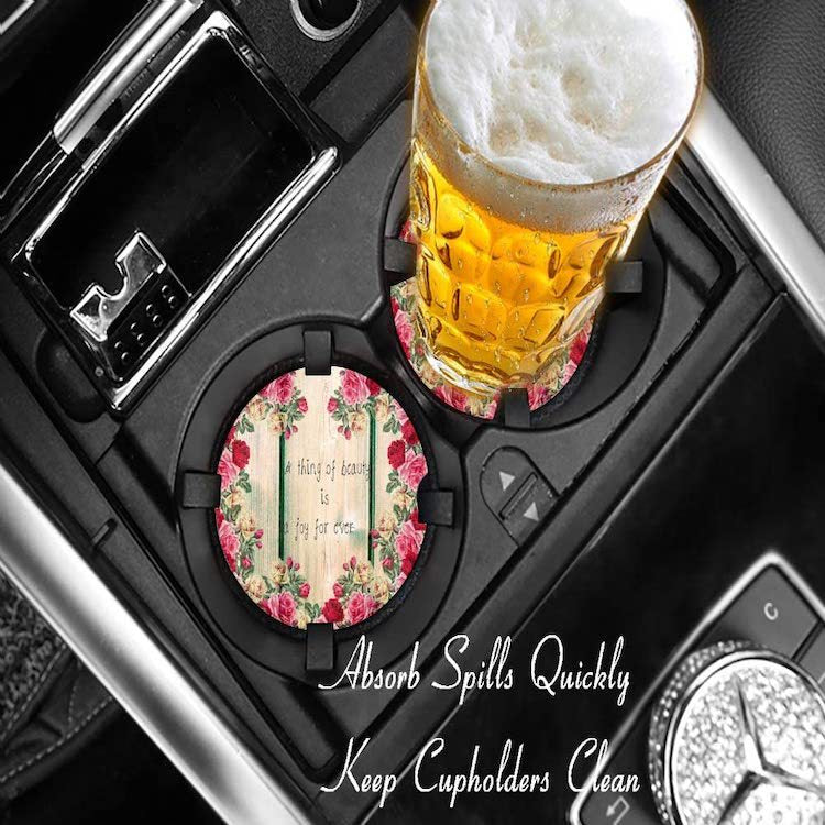 U-shaped car coaster 6.6cm absorbent drink mat customized