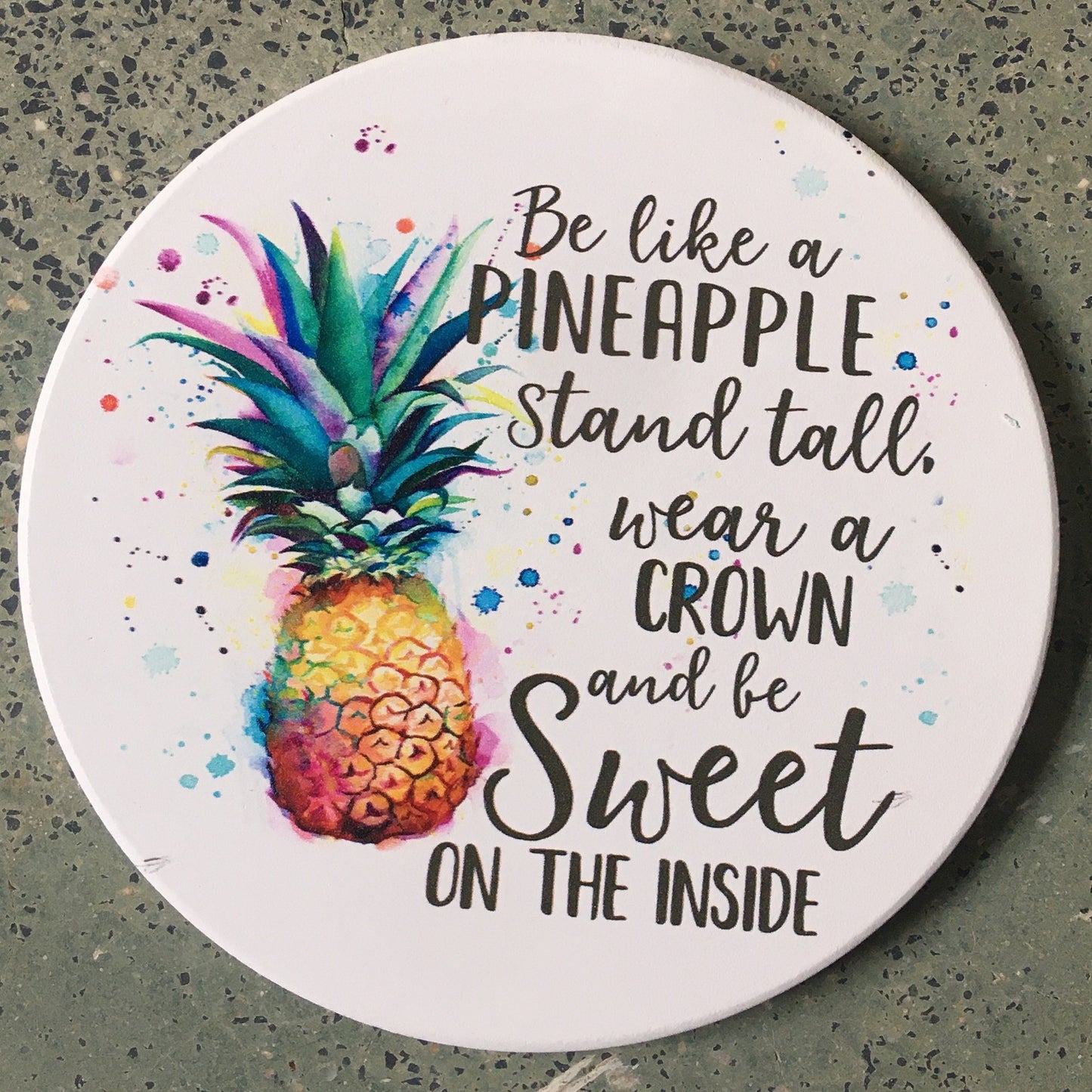 Ceramic coaster Fruit pineapple absorbent drink coffee mat Circular table mat custom