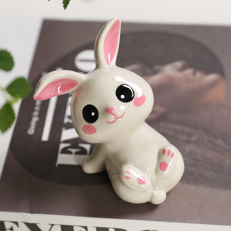 ceramic rabbit ashtray decoration Home accessoriesCute living room doll decoration Instagram Mini