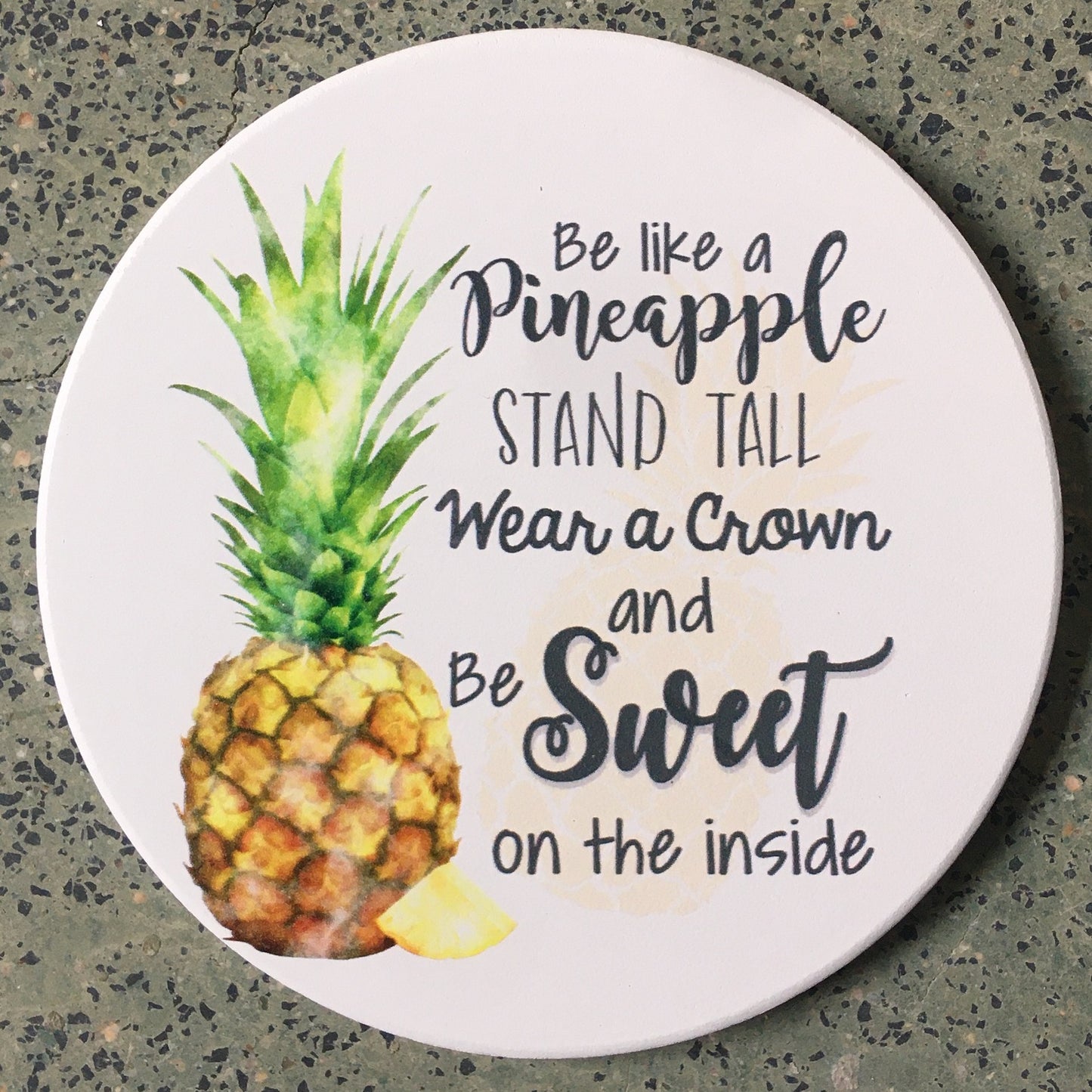 Ceramic coaster Fruit pineapple absorbent drink coffee mat Circular table mat custom