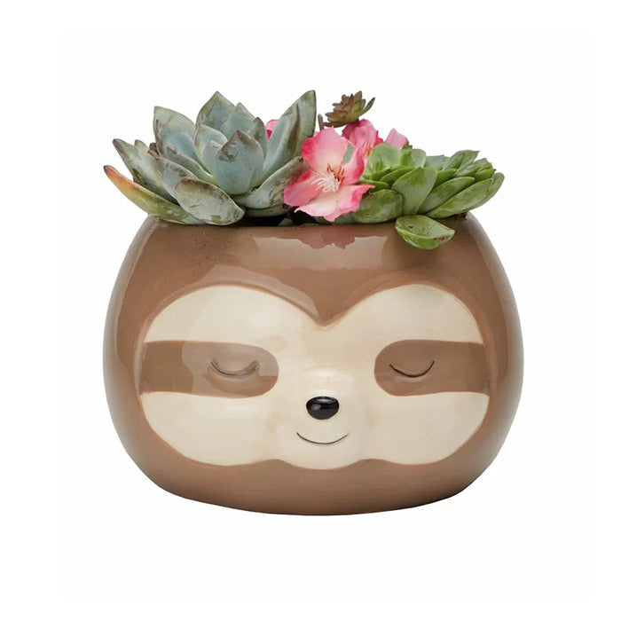 Indoor potted cactus ceramic flower pot customized logo