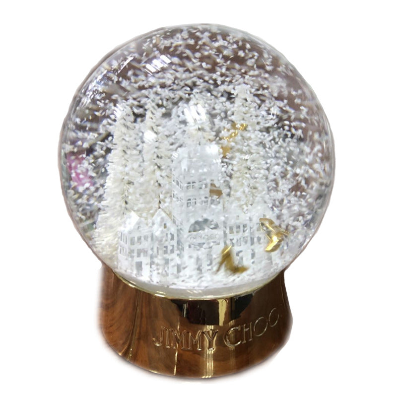 Crystal ball music bell resin Santa Claus iron construction house decoration modeling glass ball gift manufacturers direct supply