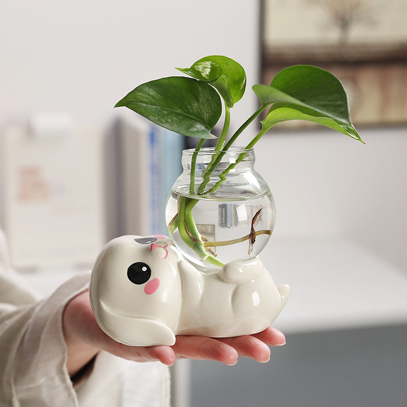 ceramic rabbit ashtray decoration Home accessoriesCute living room doll decoration Instagram Mini