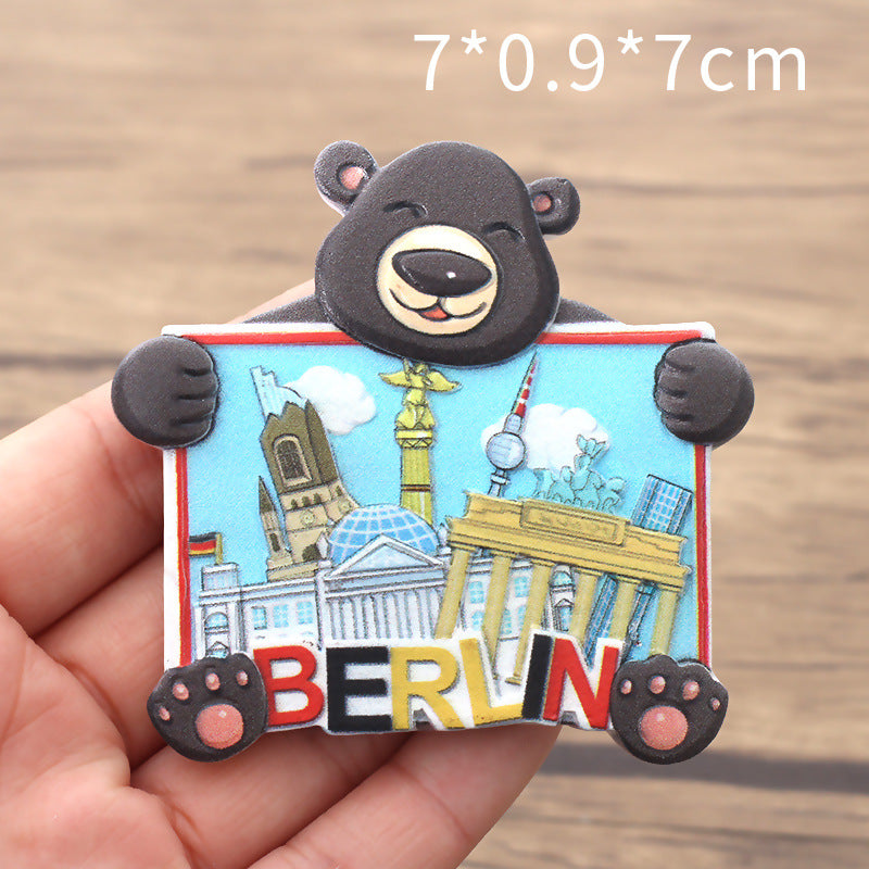Germany tourist sticker Creative scenic spot souvenir sticker magnetic resin refrigerator sticker custom