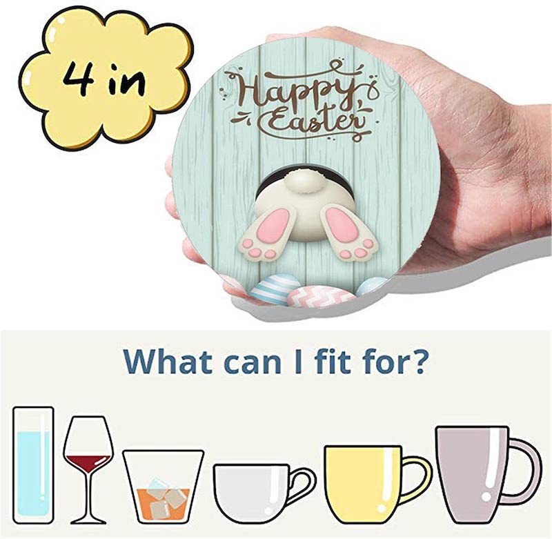 Easter Bunny ceramic absorbent drink coaster mat custom Europe and the United States Amazon hot selling coffee mat