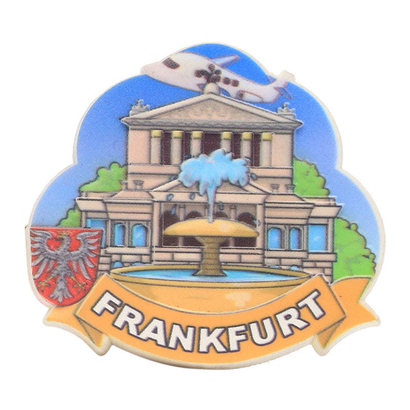 German creative tourism refrigerator sticker 3D city attractions souvenir resin magnetic FRANKFURT gift customization