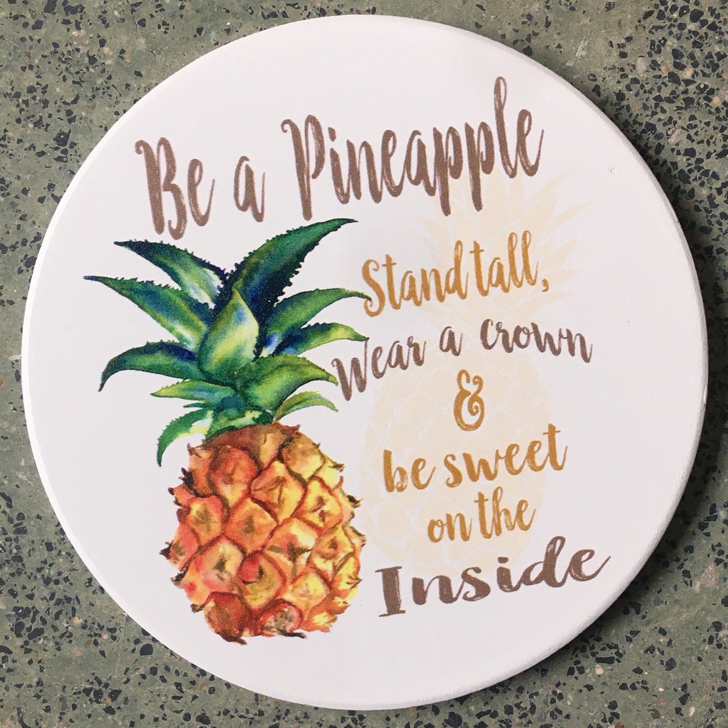 Ceramic coaster Fruit pineapple absorbent drink coffee mat Circular table mat custom
