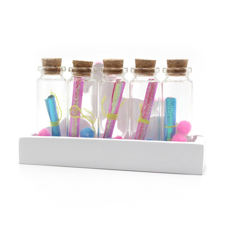 Lovely resin white unicorn glass wishing bottle home decoration flash gift box student gift manufacturers wholesale