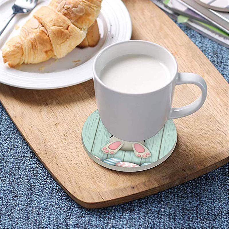 Easter Bunny ceramic absorbent drink coaster mat custom Europe and the United States Amazon hot selling coffee mat