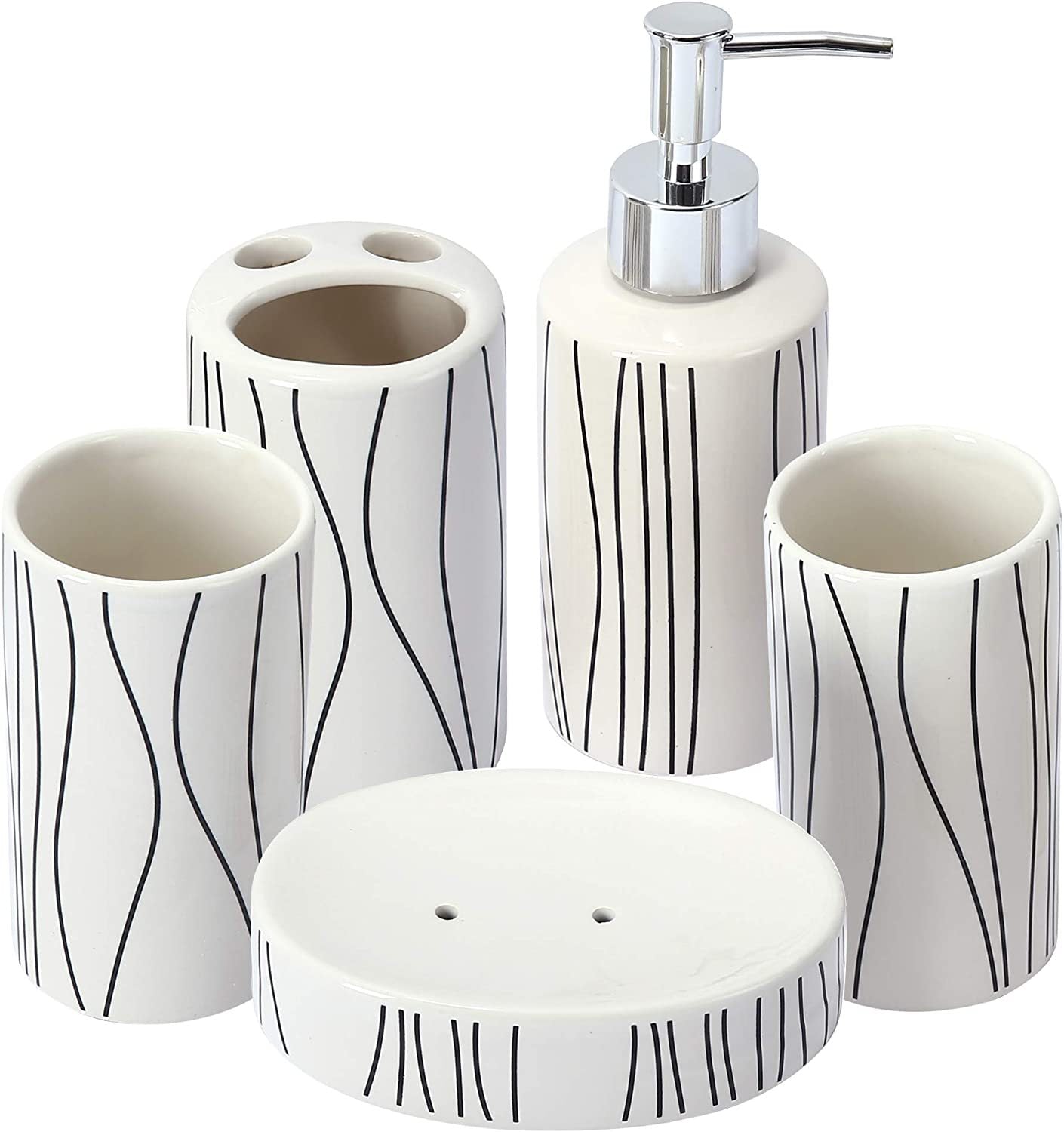 Electroplated gold ceramic bathroom four-piece set hotel supplies cup emulsion bottle sample room decoration