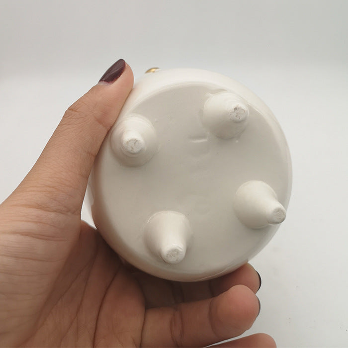 Small animal ceramic flower pot Cute cat flower pot logo