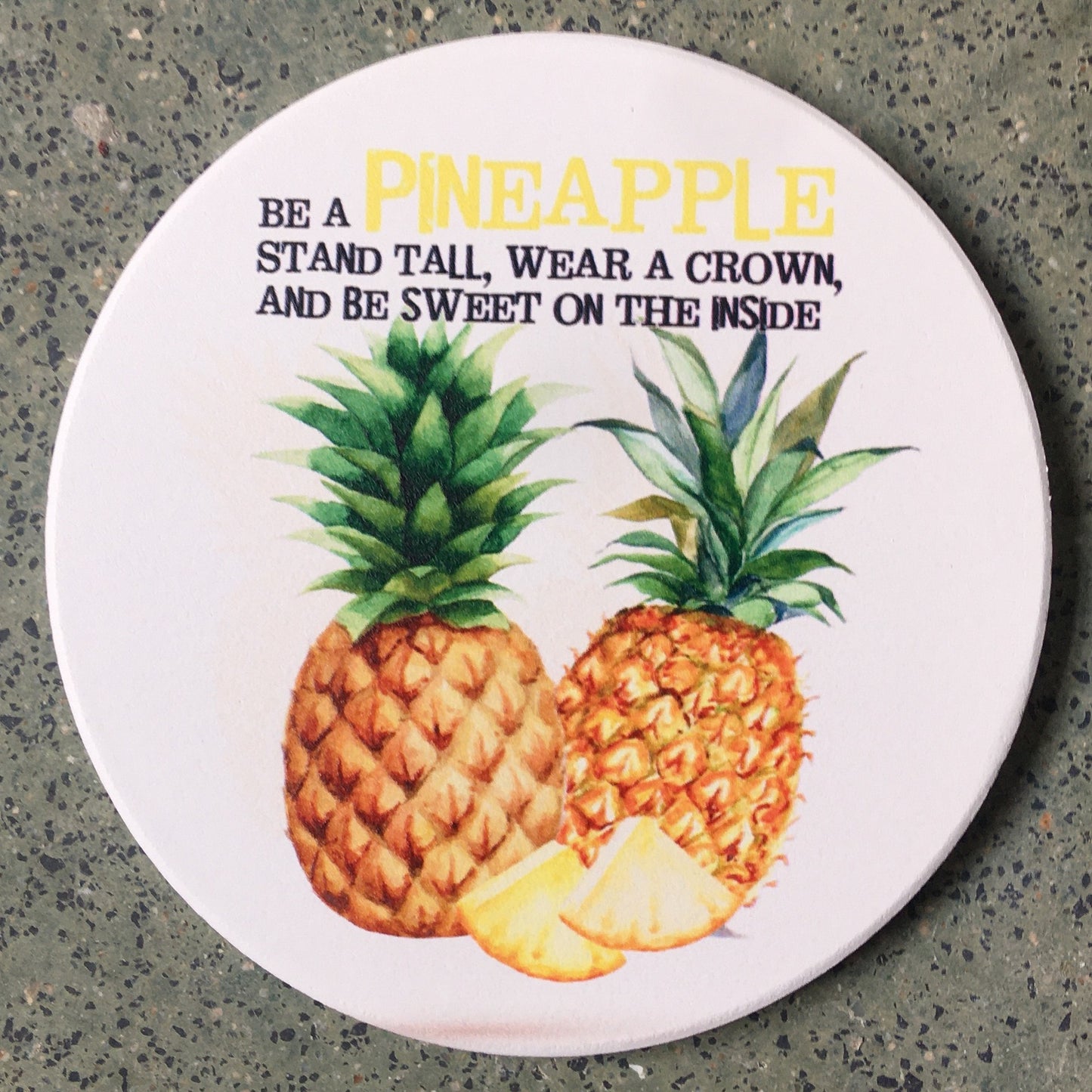 Ceramic coaster Fruit pineapple absorbent drink coffee mat Circular table mat custom
