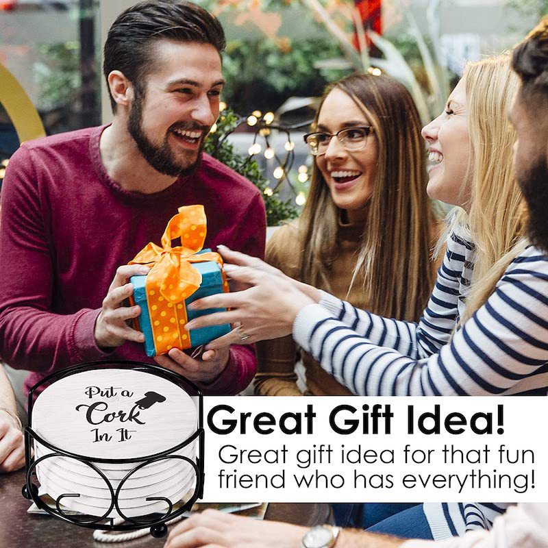 Ceramic absorbent coaster set Custom iron rack Amazon Hot sell suitable for drinks coffee