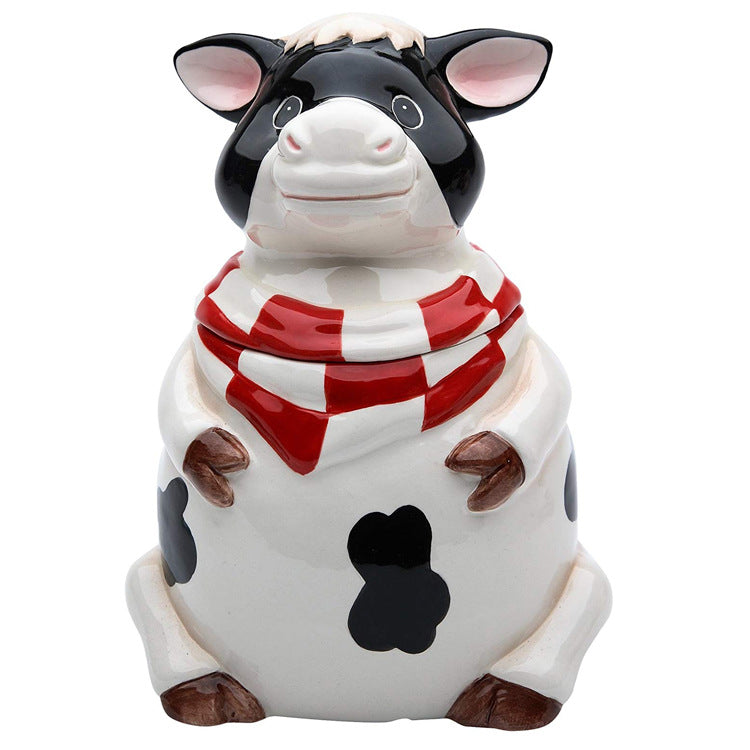 ceramic cookie jar Painted kitten storage jar dried fruit jars