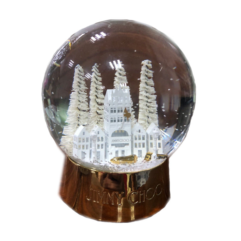 Crystal ball music bell resin Santa Claus iron construction house decoration modeling glass ball gift manufacturers direct supply