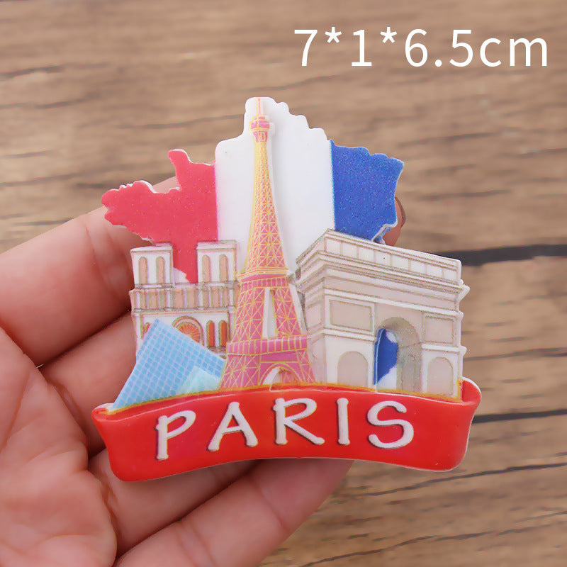 France Paris tourist refrigerator stickers souvenir attractions magnetic creative home decoration customization