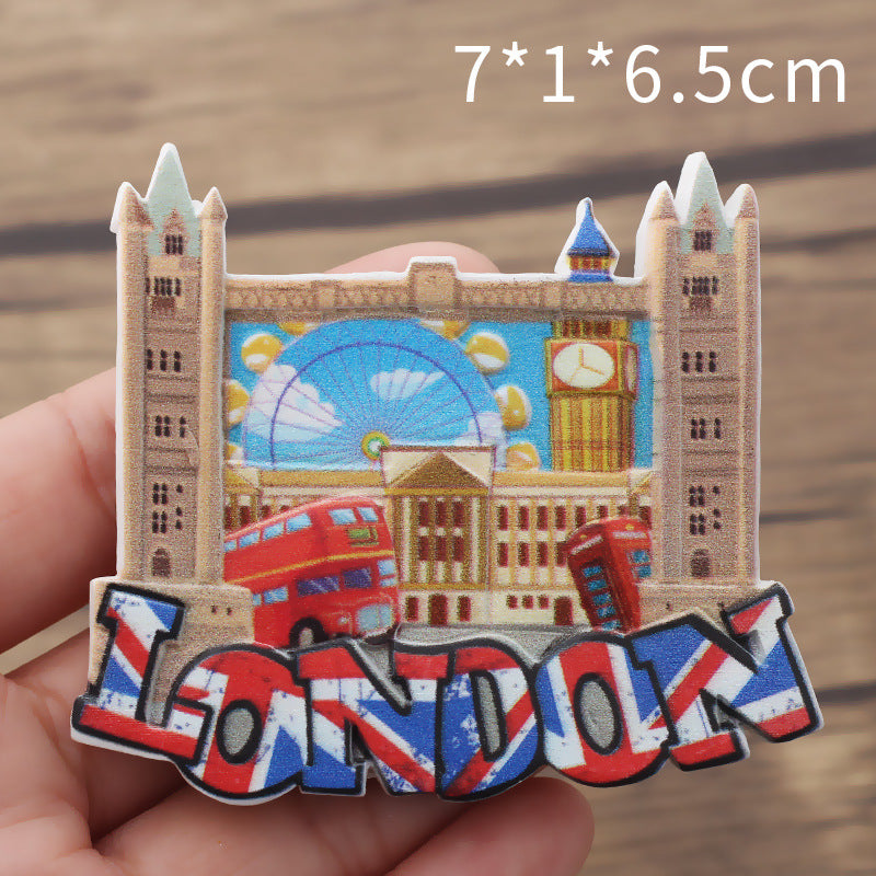 London tourism refrigerator sticker City tourism memorial 3D magnetic decorative arts and crafts