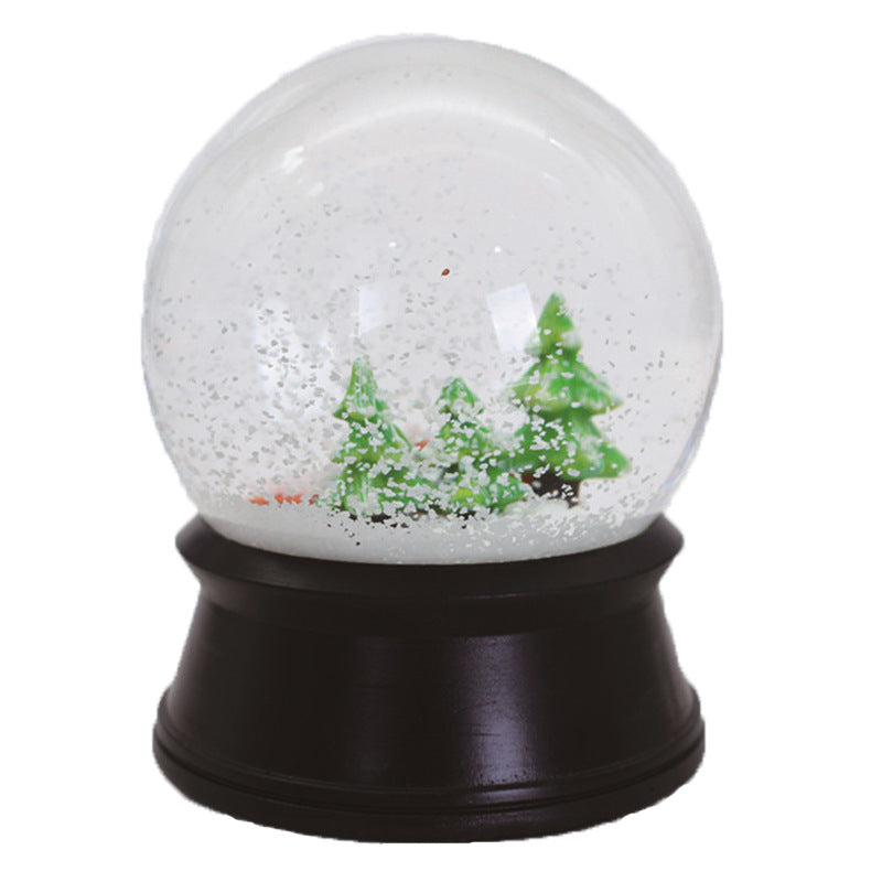 Creative resin Christmas car Christmas float snow crystal ball light rotating music box decorative gift ornaments