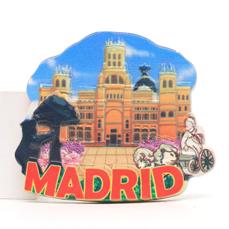 Spain Madrid resin refrigerator sticker scenic tourist souvenirs magnetic decorative crafts custom