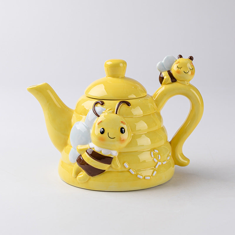Bee ceramic honey jar with mixing stick cookie jar kitchen supplies