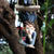Garden decoration Outdoor tree Creative artificial animal resin handstand boy