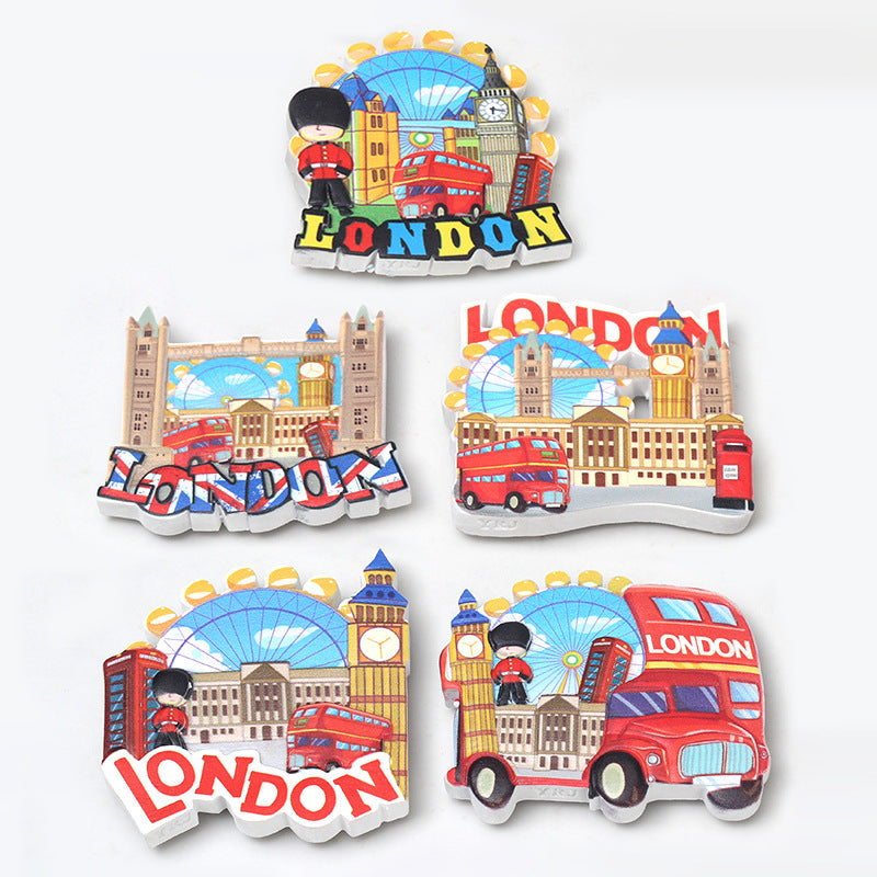 London tourism refrigerator sticker City tourism memorial 3D magnetic decorative arts and crafts