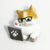 Refrigerator sticker 3D stereo creative resin phone case switch sticker home decoration Cat car outlet accessories