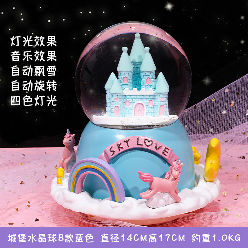 castle snow globe water music box fantacy china manufacturer wholesale suopport cusomization