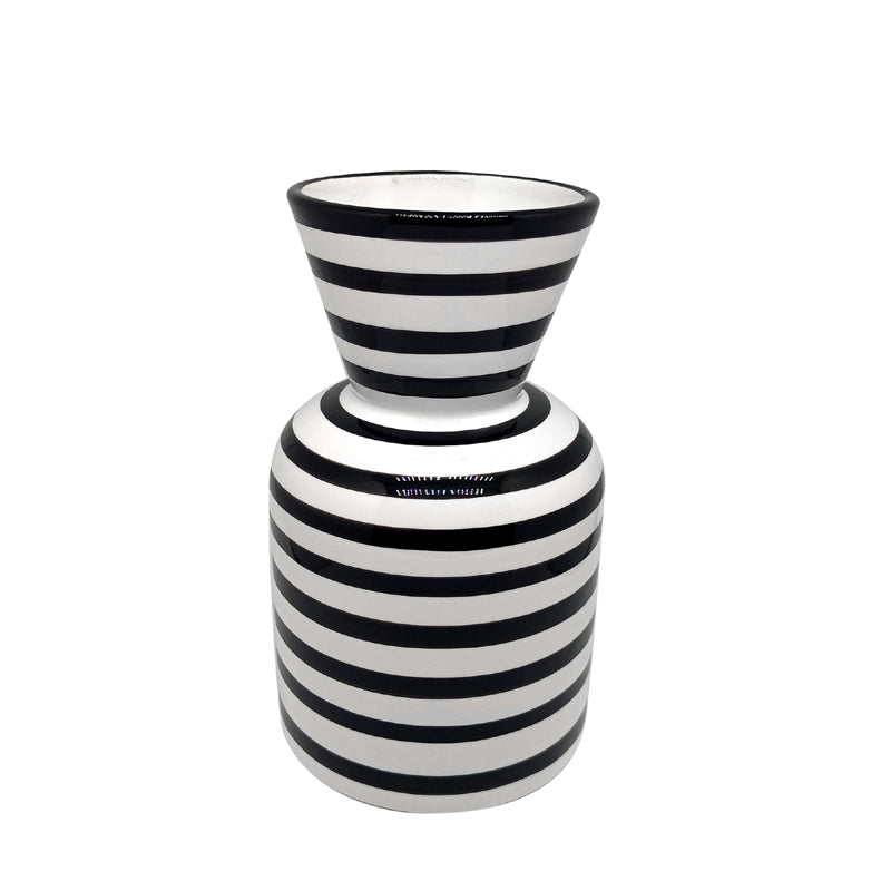 Black and white striped vase ceramic vases set customized