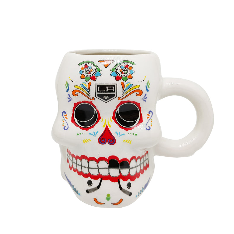 skeleton mug halloween the day of the dead white logo ceramic