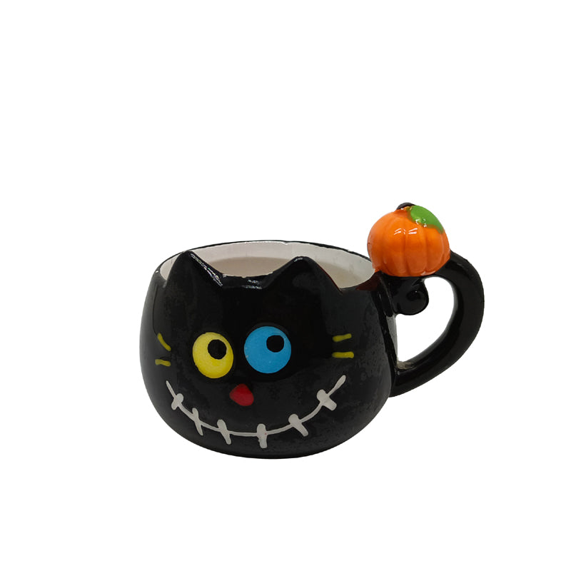 mug designs hand painted 3d sculpted ceramic mugs souvenirs gift black cat little pumpkin