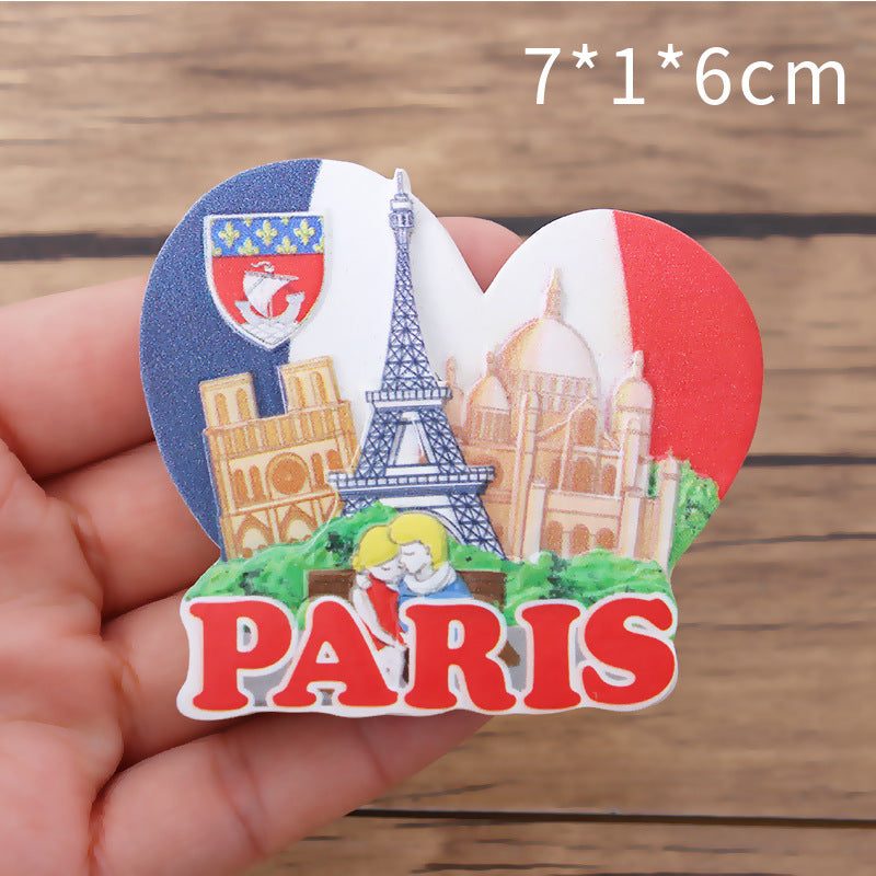 France Paris tourist refrigerator stickers souvenir attractions magnetic creative home decoration customization