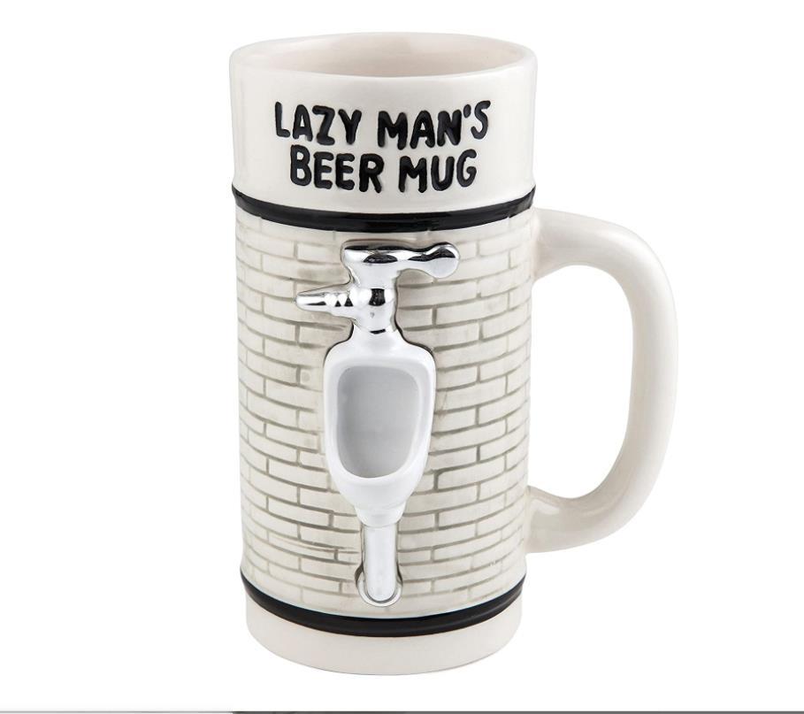 Funny 12 oz urine bucket ceramic coffee Mug  Lazy Man's Beer Mug