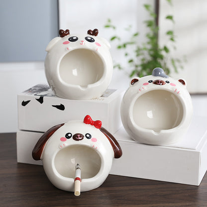 Ceramic ashtray personality cute animal home decoration trend gifts living room fashion decoration