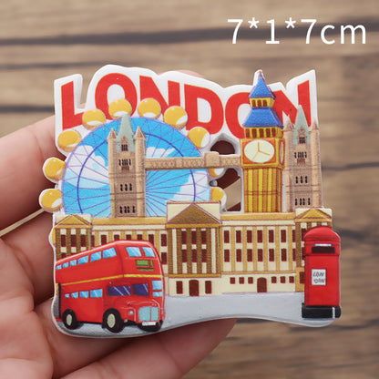 London tourism refrigerator sticker City tourism memorial 3D magnetic decorative arts and crafts