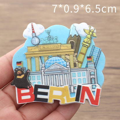 Germany tourist sticker Creative scenic spot souvenir sticker magnetic resin refrigerator sticker custom