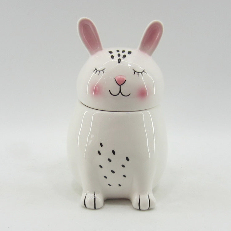 ceramic cookie jar Painted kitten modeling storage dried fruit supply rabbit pig elephant sheep dog fox cat Cactus cheetah koala