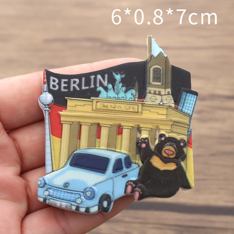 Germany tourist sticker Creative scenic spot souvenir sticker magnetic resin refrigerator sticker custom