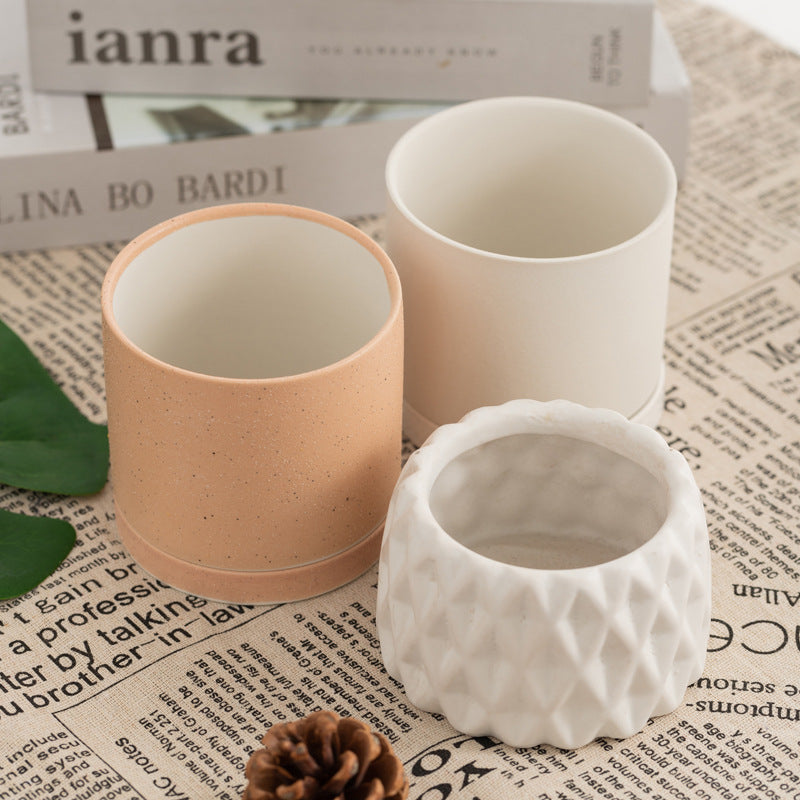 Nordic ceramic candle Aromatherapy cup Home decor candlestick ornaments wax scent romantic candle light