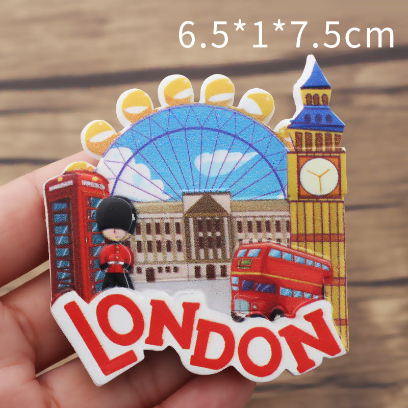 London tourism refrigerator sticker City tourism memorial 3D magnetic decorative arts and crafts