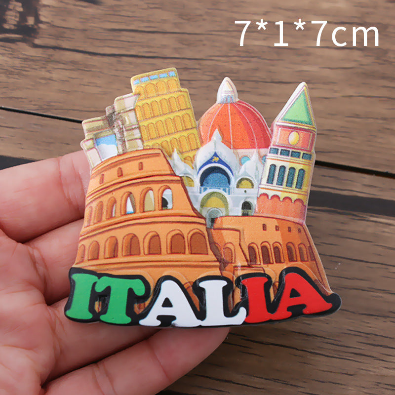 Italy tourist refrigerator sticker creative city features attractions to play souvenirs foreign trade arts and crafts decoration