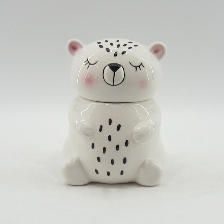 ceramic cookie jar Painted kitten modeling storage dried fruit supply rabbit pig elephant sheep dog fox cat Cactus cheetah koala