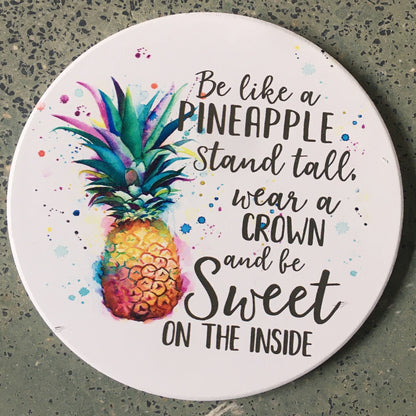 Ceramic coaster Fruit pineapple absorbent drink coffee mat Circular table mat custom