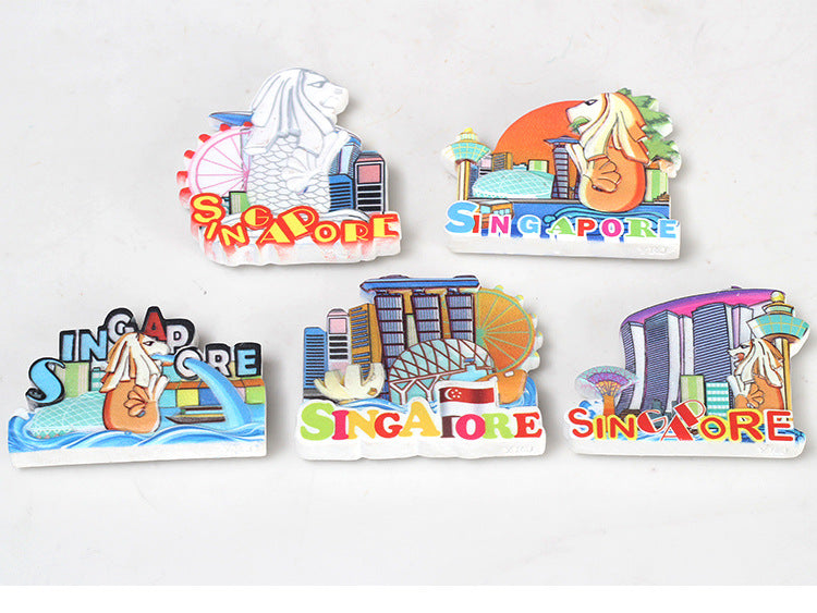Singapore tourism resin refrigerator sticker creative scenic spot souvenirs 3D magnet custom