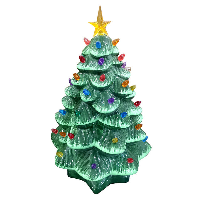 Ceramic Christmas tree crafts ornaments pendant candle room night lights supplies sample custom factory direct sales