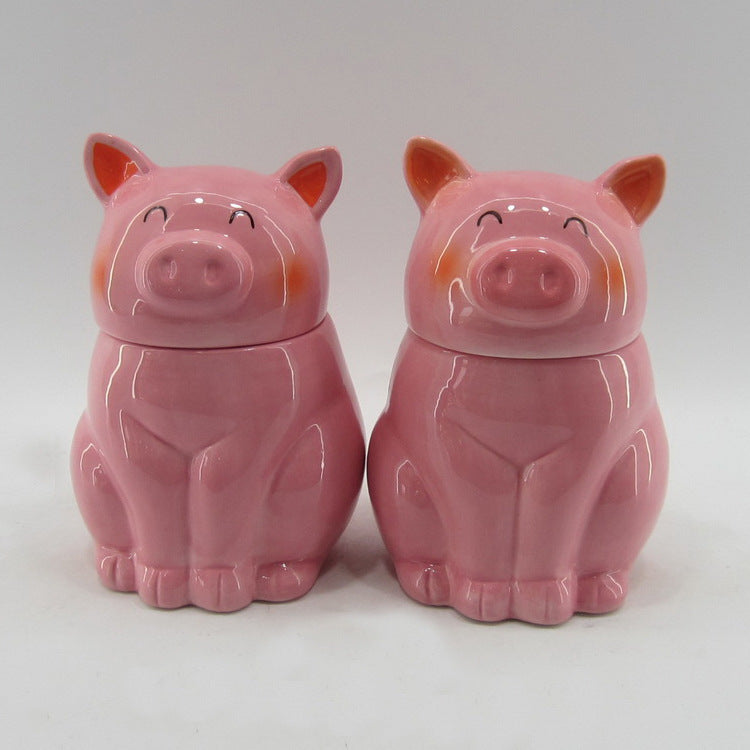 ceramic cookie jar Painted kitten modeling storage dried fruit supply rabbit pig elephant sheep dog fox cat Cactus cheetah koala