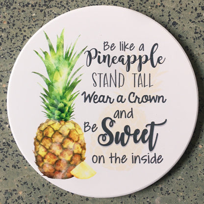 Ceramic coaster Fruit pineapple absorbent drink coffee mat Circular table mat custom