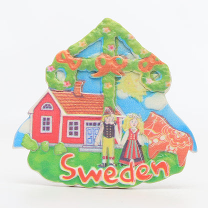 Sweden tourist refrigerator sticker foreign scenic spots souvenir magnetic 3D city home decoration customization